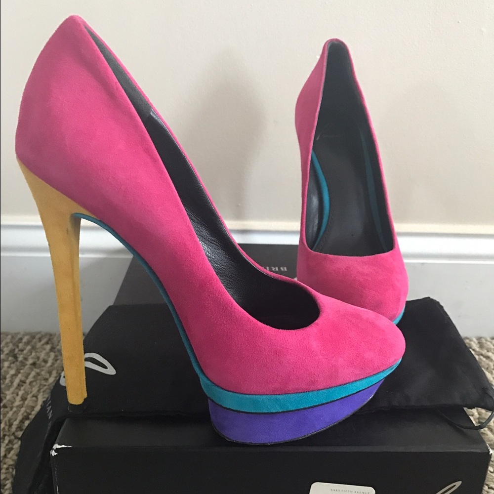 Brian Atwood multi colored high heel